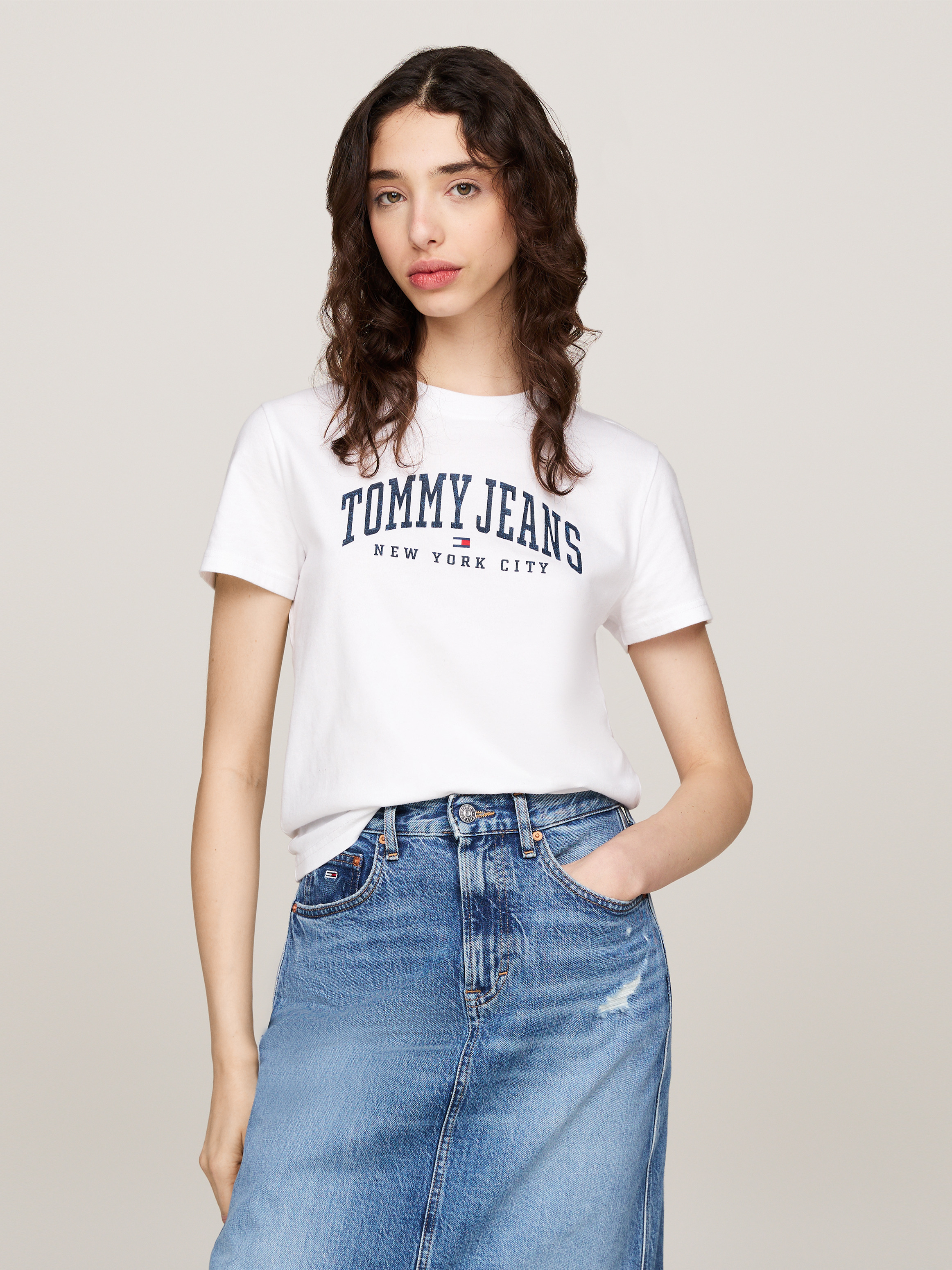 売れ筋商品|||トミー ヒルフィガー Tシャツ レディース トップス SCRIPT REGULAR - Print T-shirt - desert sky Script Regular Crew Neck | T-Shirts | Tommy Hilfiger