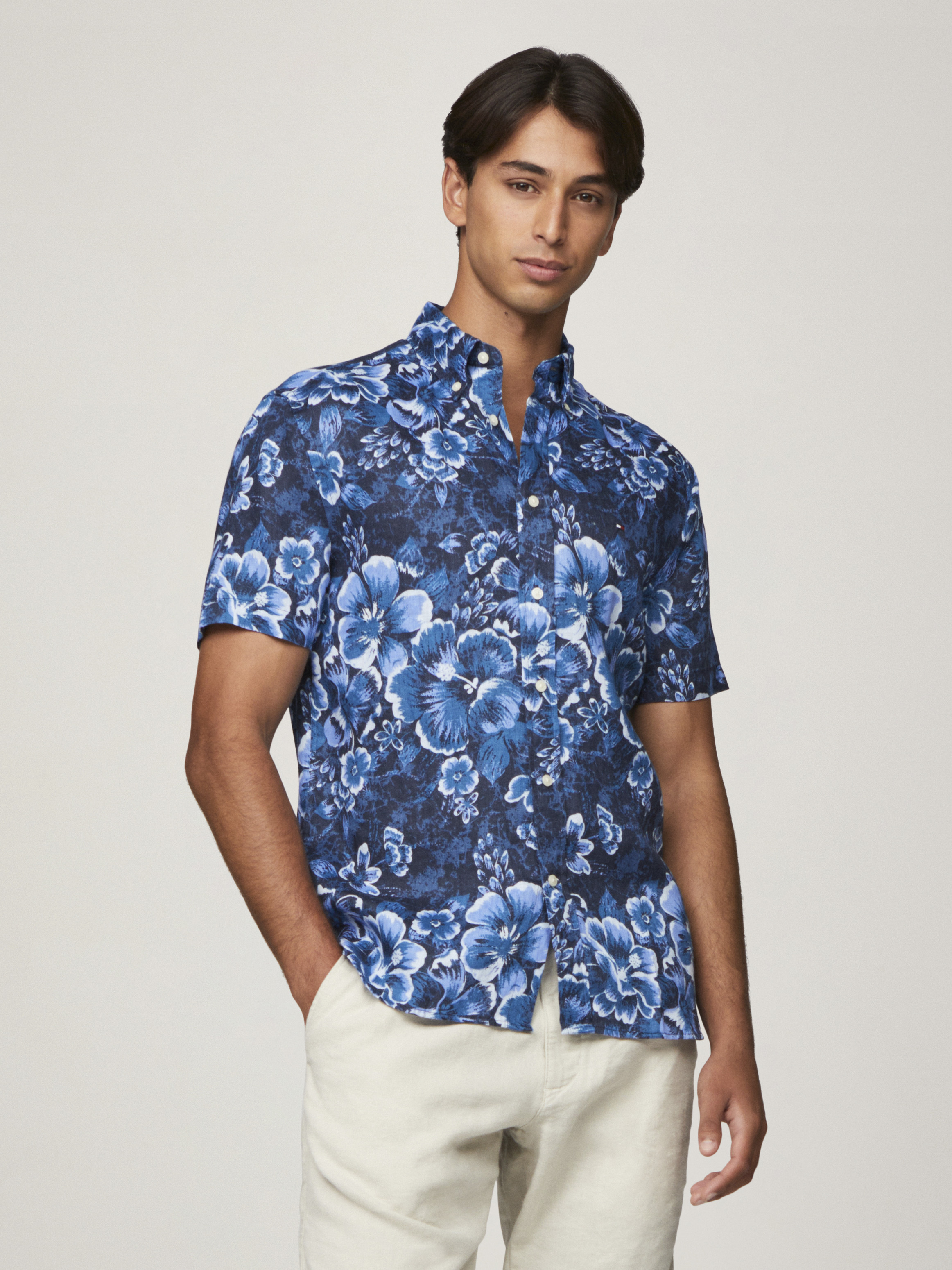 Pigment Dye Linen Print Shirt | Shirts | Tommy Hilfiger